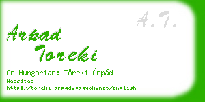 arpad toreki business card